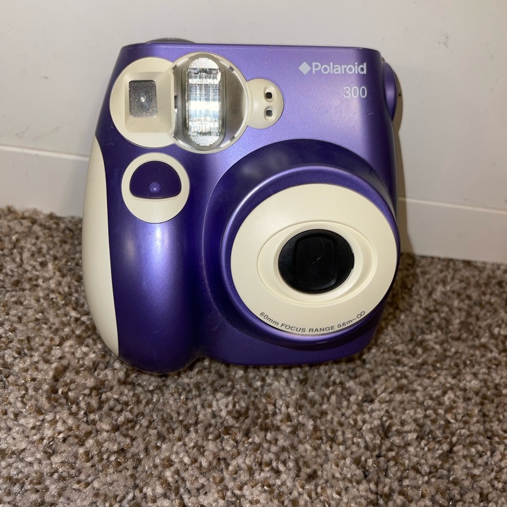 Polaroid Purple and White Film Camera Retro Design